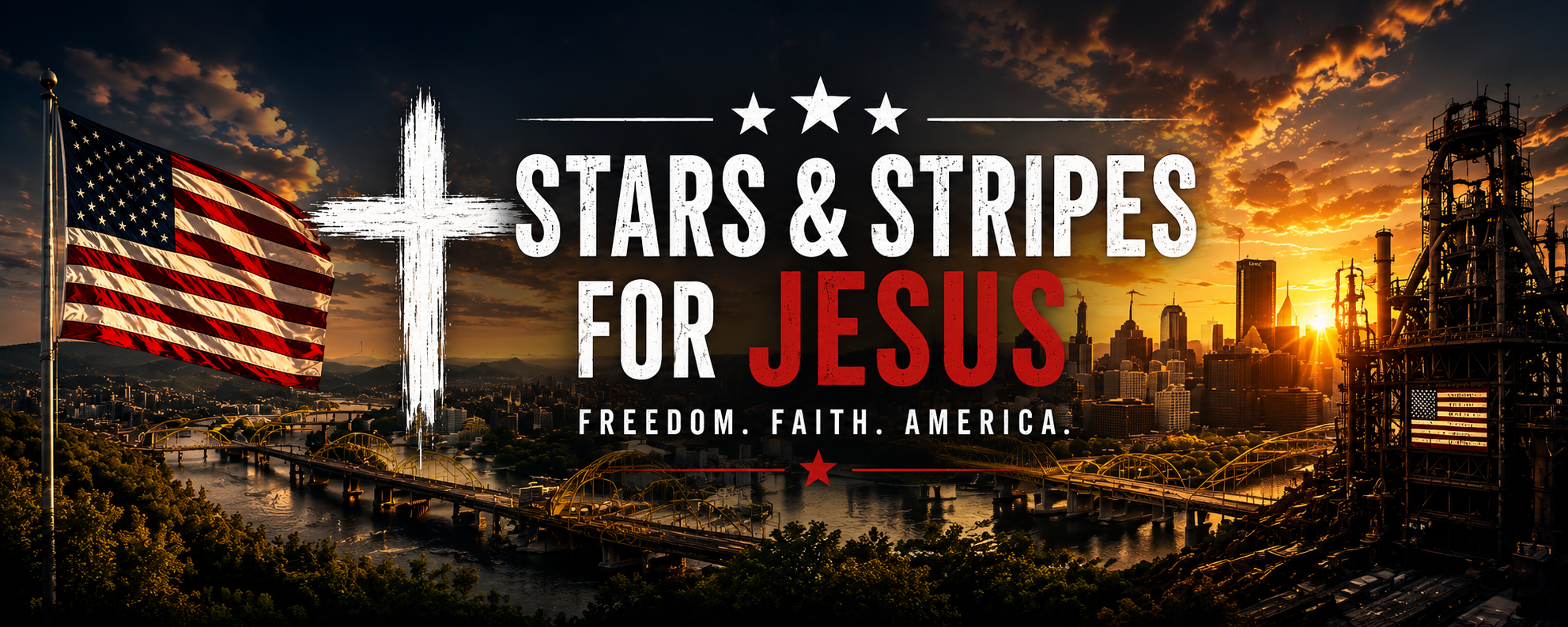Stars and Stripes for Jesus banner